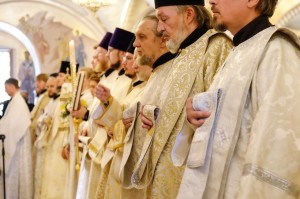 Настоятель Богоявленского епархиального мужского монастыря Игумен Нестор (Болков)принял участие в Божественной Литургии в кафедральном соборе Рождества Христова., 