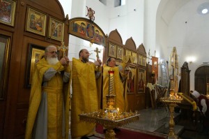 Игумен Нестор (Болков ) совершил Божественную Литургию в Богоявленском епархиальном мужском монастыре городаЧелябинска., 