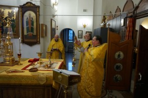 Игумен Нестор (Болков ) совершил Божественную Литургию в Богоявленском епархиальном мужском монастыре города Челябинска., 