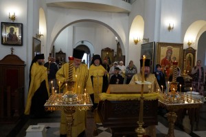 21 июня 2025 года, в канун Недели 2-ой по Пятидесятнице, Всех святых, в земле Русской просиявших, Игумен Нестор (Болков) совершил всенощное бдение с литией в Богоявленском епархиальном мужском монастыре города Челябинска., 