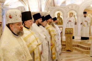В день памяти святых отцов I Вселенского Собора Настоятель Богоявленского епархиального мужского монастыря Игумен Нестор ( Болков)принял участие в Божественной Литургии в Христорождественском соборе., 