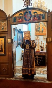 В канун Недели 5-й Великого поста игумен Нестор (Болков ) совершил всенощное бдение в Богоявленском мужском монастыре., 