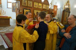 Игумен Нестор (Болков ) совершил Божественную Литургию в Богоявленском епархиальном мужском монастыре городаЧелябинска., 