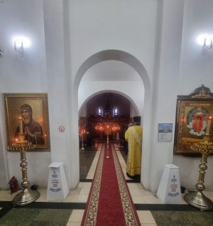 В канун празднования святых отцов VII Вселенского Собора , Игумен Нестор совершил всенощное бдение в Богоявленском мужском монастыре.