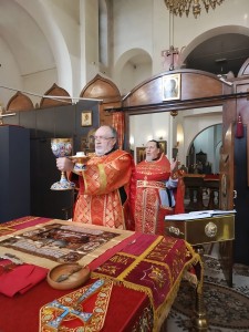 В праздник Преполовения Пятидесятницы Игумен Нестор (Болков) совершил Литургию в Богоявленском мужском монастыре Челябинска., 