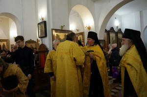 В Богоявленском епархиальном мужском монастыре Игумен Нестор (Болков ) совершил Всенощное бдение с литией., 