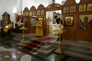 В Богоявленском епархиальном мужском монастыре Игумен Нестор (Болков ) возглавил Всенощное бдение с литией., 