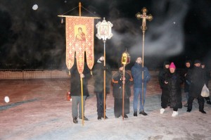 Крещенская прорубь была освящена на озере Смолино., 
