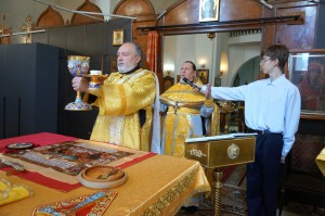 В праздник Рождества Иоанна Крестителя Игумен Нестор возглавил Литургию в Богоявленском мужском монастыре Челябинска., 