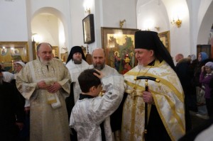 В Богоявленском епархиальном мужском монастыре Игумен Нестор (Болков ) возглавил Всенощное бдение с литией., 