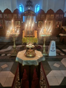 В канун празднования святых отцов VII Вселенского Собора , Игумен Нестор совершил всенощное бдение в Богоявленском мужском монастыре., 