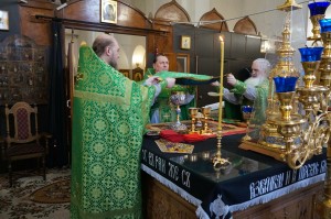 В Неделю ваий ( Вербное воскресенье) Игумен Нестор (Болков ) возглавил Литургию в Богоявленском мужском монастыре города Челябинска., 