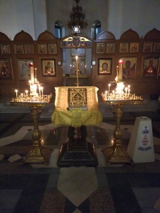 В Богоявленском епархиальном мужском монастыре Игумен Нестор (Болков ) возглавил Всенощное бдение с литией., 