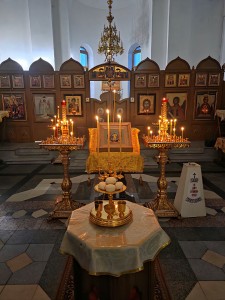 В Богоявленском епархиальном мужском монастыре Игумен Нестор (Болков ) возглавил Всенощное бдение с литией., 