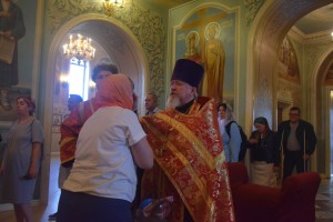 Настоятель Богоявленского мужского монастыря Челябинска Игумен Нестор (Болков) с клириками мужского монастыря принял участие  в всенощном бдении в Свято-Симеоновском кафедральном Соборе ., 