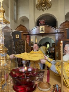 В Неделю 5-ю по Пятидесятнице, Игумен Нестор (Болков) возглавил Литургию в Богоявленском  мужском монастыре города Челябинска., 