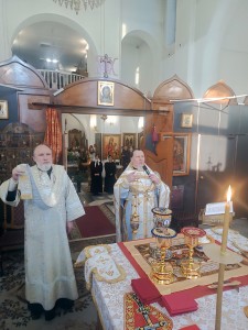 В Богоявленском епархиальном мужском монастыре Игумен Нестор (Болков ) возглавил Божественную Литургию в соединение с Великой вечерней(с чтением 8-ми паремий), Навечерие Рождества Христова (Рождественский сочельник)., 