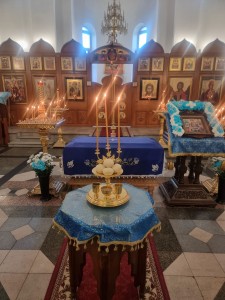 В канун праздника Успения Пресвятой Богородицы Игумен Нестор (Болков ) возглавил всенощное бдение в Богоявленском мужском монастыре Челябинска., 