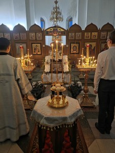 В Богоявленском епархиальном мужском монастыре Игумен Нестор (Болков ) возглавил Всенощное бдение с литией., 
