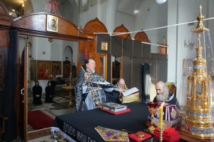 В Богоявленском мужском монастыре совершили первую в наступившем году Литургию Преждеосвященных Даров., 